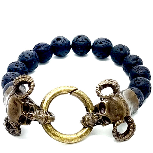 Bracelet with Skulls Old Gold