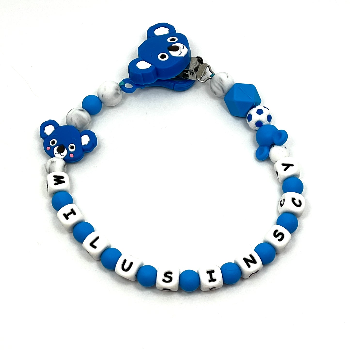 Personalized pacifier clip