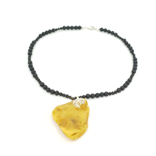 Necklace Amber Amulet  for Gemini, Aries, Virgo, Leo