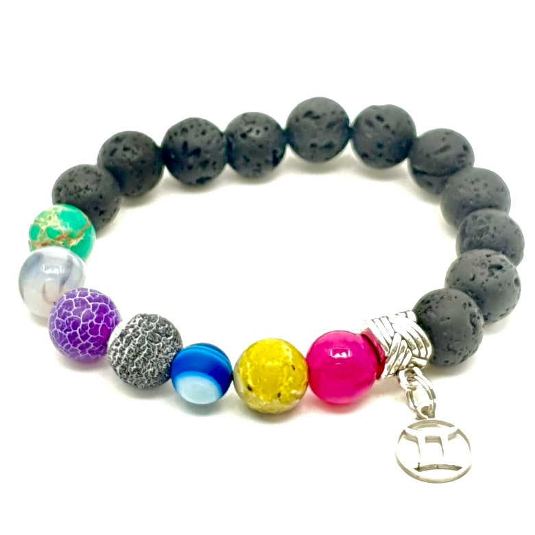Agate Bracelet Amulet Colorful for Gemini