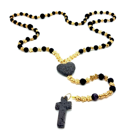 Rosary Flowers Gold